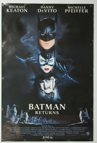 Batman Returns 1992 Double Sided Movie Poster 27 " X 40 "