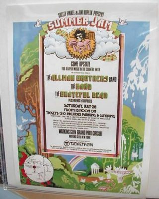1973 Grateful Dead Allman Brothers Band Poster Watkins Glen Summer Jam (phish)