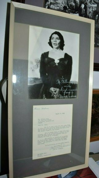 Antique Signed Marian Anderson Photograph & Signed Letter Music Icon Grammy