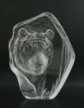 Mats Jonasson Crystal Tiger Sculpture