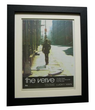 The Verve,  Lucky Man,  Poster,  Ad,  Rare,  1997,  Framed,  Express Global Ship