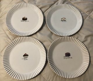 Rae Dunn Magenta Vintage Chocolate Layered Cake Dessert 8 Inch Plate Rare