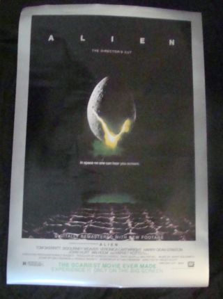 Alien Directors Cut Movie Poster Sigourney Weaver Ridley Scott Ds One S