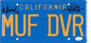 Cheech Marin Tommy Chong Signed " Up In Smoke " License Plate Jsa " Muf Dvr "