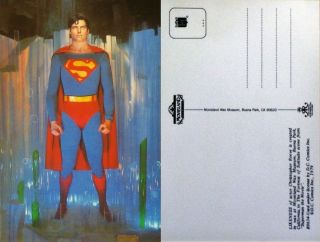 Superman Christopher Reeve Movieland Wax Museum Postcard - 1979 - Nm - Scarce
