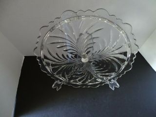 Cambridge Glass Caprice Footed Cake Plate W/ The Peg