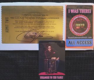 Kiss - Gene Simmons Vault - Signed Gold Ticket - 2 Passes - Tshirt (2xl)
