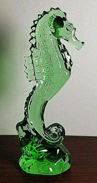 Waterford Emerald Green Seahorse Animal Figurine,  Paperweight Sculpture Nib