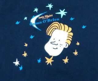 Late Night With Conan O’brien Early 90s Vintage Nbc T - Shirt Medium Rare Navyblue
