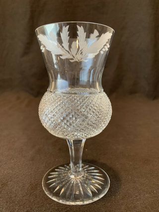 Edinburgh Crystal Thistle Water Goblet Glass Cut Signed 6 1/2 " H Many