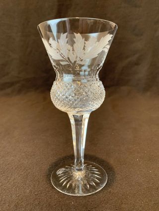 Edinburgh Crystal Thistle Wine Hock Glass Cut Signed 6 1/2 " H Multiple