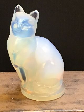 Sabino French Opalescent Glass Figurine - 3 5/8 " Cat Signed And Foil Label