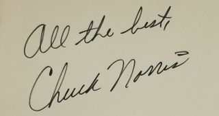 Chuck Norris Signed Autograph Book Page Jsa