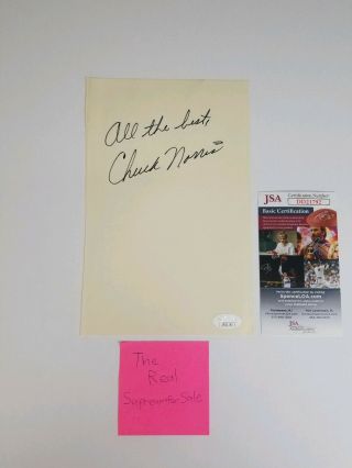 Chuck Norris Signed Autograph Book Page JSA 2