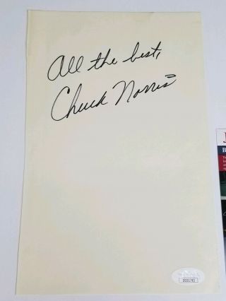 Chuck Norris Signed Autograph Book Page JSA 3