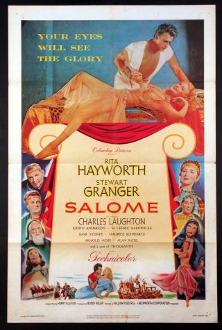 Salome Rita Hayworth Stewart Granger Biblical 1 Sheet Style A 1953
