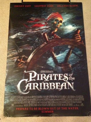 PIRATES OF THE CARIBBEAN (2003) ADVANCE MOVIE POSTER - DISNEY - 2 - SIDED 2