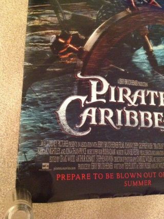 PIRATES OF THE CARIBBEAN (2003) ADVANCE MOVIE POSTER - DISNEY - 2 - SIDED 6