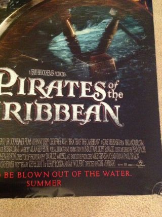 PIRATES OF THE CARIBBEAN (2003) ADVANCE MOVIE POSTER - DISNEY - 2 - SIDED 7