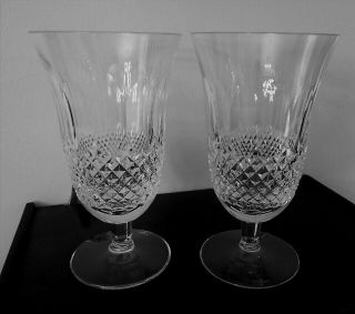 2 Waterford Colleen Crystal Stemmed Iced Tea Glasses Seahorse Ireland