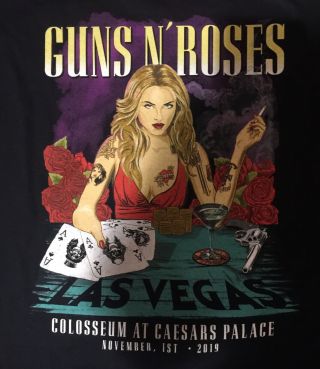 Official Guns N Roses Las Vegas Caesars Palace Colosseum Event Shirt Xl 11/1