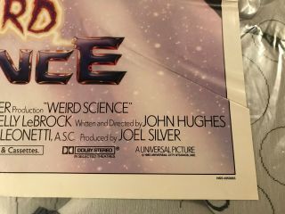 John Hughes WEIRD SCIENCE Authentic FF 1985 One Sheet Movie Poster 2