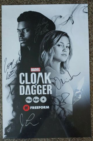 Sdcc Wondercon Cast Signed Marvel Cloak And Dagger Poster Larger 13 X 20