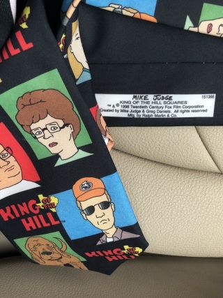 Rare Vintage 1996 King Of The Hill All Over Print Tie 90s Tv Cartoon Hank