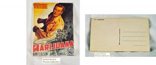 James Arness Marshal Dillon Gunsmoke John Wayne " Marijuana " Movie Post Card Rare