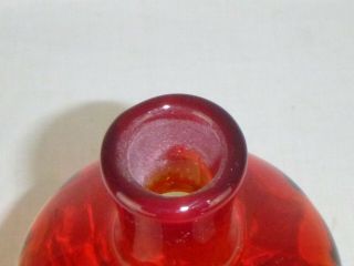 Vtg 1968 Blenko Tangerine Decanter Bottle 6811 Joel Myers Amberina Orange Optic 4