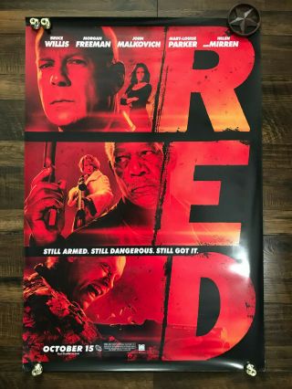 Red Movie Film Double 2 Sided Theatrical Poster 27x40 D/s 2010 Bruce Willis