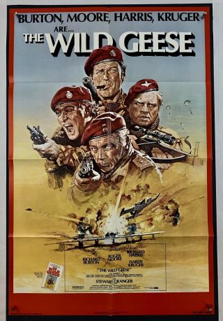 Wild Geese Movie Poster (veryfine) One Sheet 1978 Richard Burton War 4233