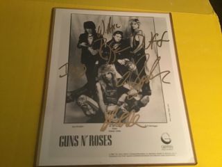 Guns N’ Roses (signed 8x10 Promo Picture) Geffen Records Vintage