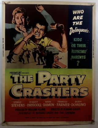 Party Crashers Movie Poster (verygood, ) 30x40 1958 Bad Girl Connie Stevens 013r