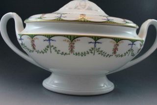 French Limoges Porcelain A.  Raynaud Ceralene Festivities Covered Tureen 5