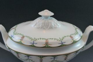 French Limoges Porcelain A.  Raynaud Ceralene Festivities Covered Tureen 6