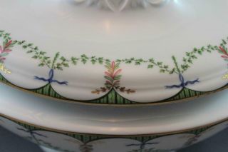 French Limoges Porcelain A.  Raynaud Ceralene Festivities Covered Tureen 7