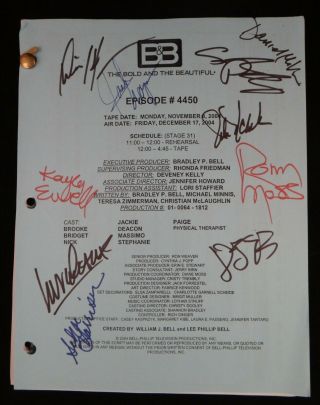 The Bold And The Signed Script/nov.  2004.  10 Signatures,  6 Lt Actors