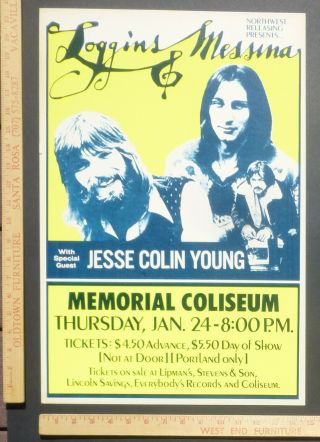 Loggins & Messina Jesse Colin Young Concertposter Paramount Portland Oregon 1974