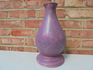 Antique Vintage Burley Winter Pottery Large Bottle Shape Vase 11 3/4 " Pink Mauve