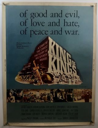 King Of Kings Movie Poster (verygood) 30x40 1961 Religion Jesus Christ 024