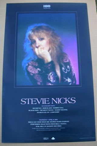 Stevie Nicks Bella Donna Tour Hbo Promo Poster - 1982 Very Rare