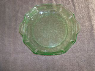 Green Depression Glass Princess 7 1/2 " Undivided Relish Dish - Rare