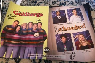 Sdcc 2019 The Goldbergs & Schooled Cast Signed Poster In Person Sean Giambrone