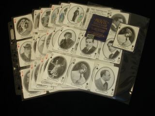 1916 Movie Stars Souvenir Playing Cards Set Of 63 W/ Charlie Chaplin