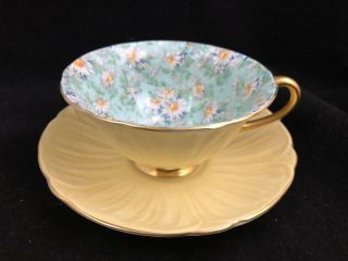 Shelley Marguerite Oleander Chintz Yellow Cup & Saucer