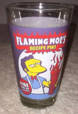 Flaming Moe’s Recipe Pint Glass – Cocktail Drinking Glass Simpsons - Htf,  Nwt
