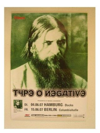 Type O Negative Poster Type - O Rasputin Concert Berlin