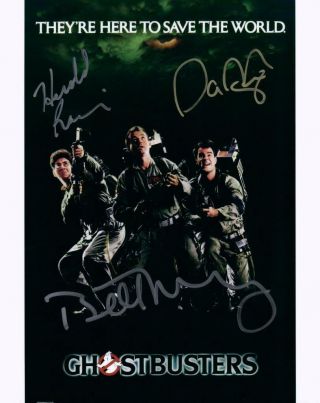 Ghostbusters Dan Aykroyd Murray Ramis Signed 8x10 Picture Autograph Photo,