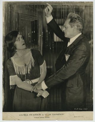 Gloria Swanson & Lionel Barrymore 1928 Sadie Thompson Photo W/ Credits J3988